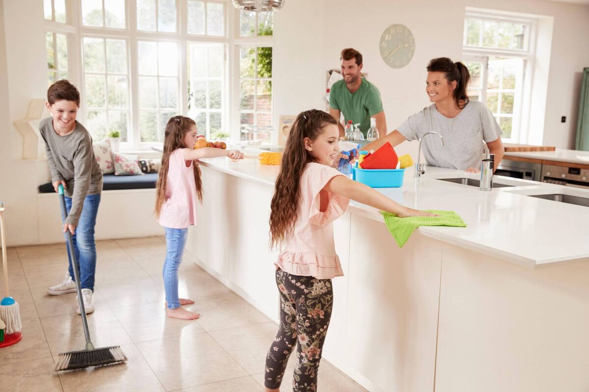 Get the whole family to pitch in with housework. Picture: Alamy/PA
