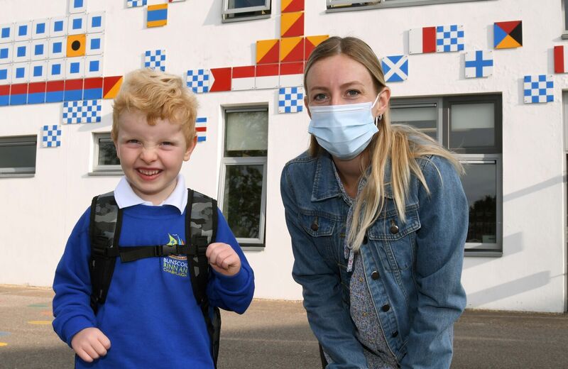Conor Browne pictured with Jessica Pearson, SNA at Bunscoil Rinn an Chabhlaigh. Picture Denis Minihane Conor Browne pictured with Jessica Pearson, SNA at Bunscoil Rinn an Chabhlaigh. Picture Denis Minihane