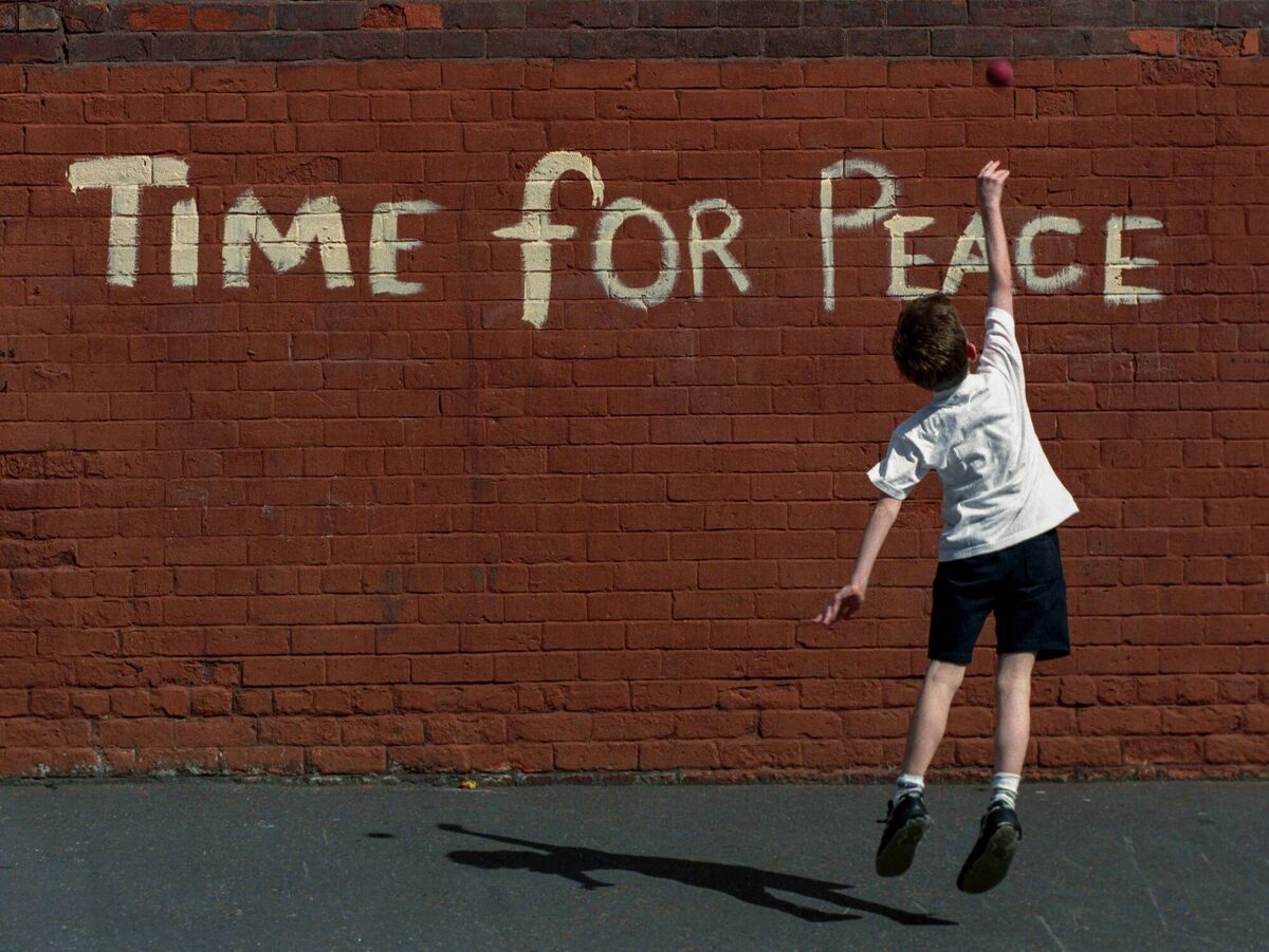 August 1994: Crispin Rodwell was working for the Reuters wire service when he got an early morning call from his pictures editor to illustrate the fact that the IRA had announced a ceasefire. His 'Time For Peace' image has become an iconic symbol of the peace process. August 1994: Crispin Rodwell was working for the Reuters wire service when he got an early morning call from his pictures editor to illustrate the fact that the IRA had announced a ceasefire. His 'Time For Peace' image has become an iconic symbol of the peace process.