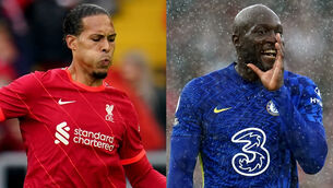 <p>Who will come out on top this week in the battle between Virgil Van Dijk and Romelu Lukaku? (PA)</p>