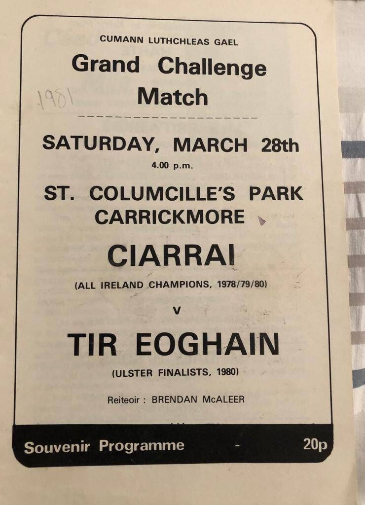 Programme cover for the 1981 match