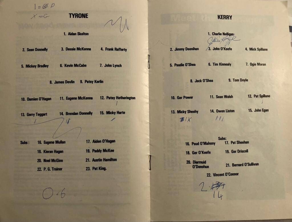 Kerry v Tyrone line-ups