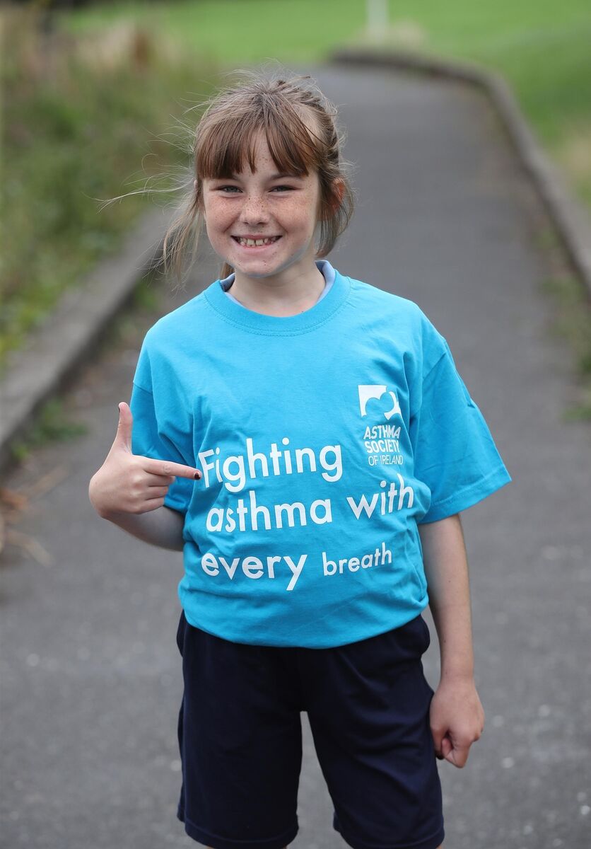 Ingrid McLoughlin, aged 10, from Howth, pictured launching the Asthma Society of Ireland's Back to School campaign. Picture: Robbie Reynolds