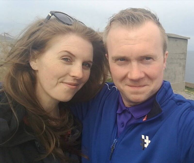  Áine and Michael at Malin Head in July 2019 just after Michael popped the question.