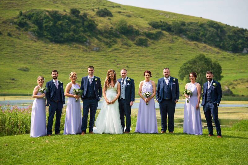 Áine Riordan and Michael Fitzgerald with their wedding party