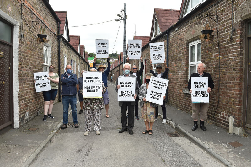 TD Mick Barry warned that small housing protests, like this one in Cork today, would be building up in the weeks and months ahead. Picture: Dan Linehan