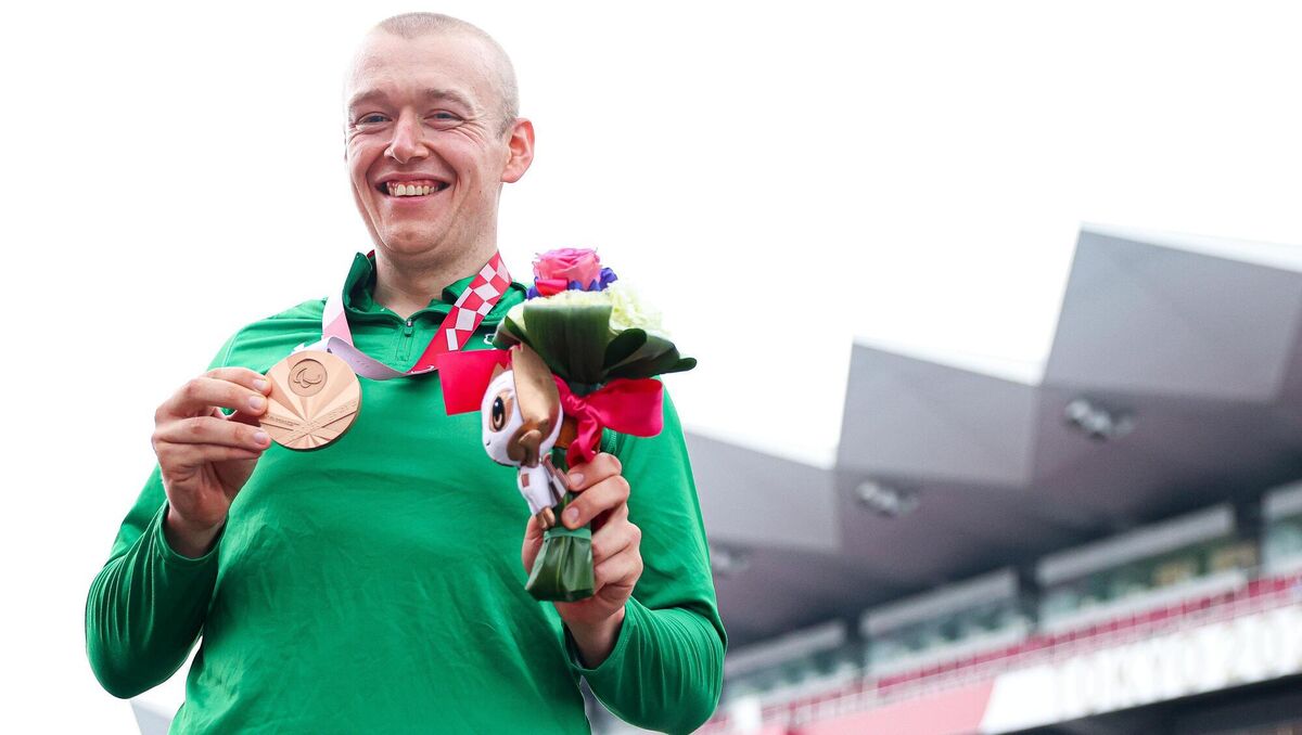 Gary O’Reilly with his bronze medal Gary O’Reilly with his bronze medal