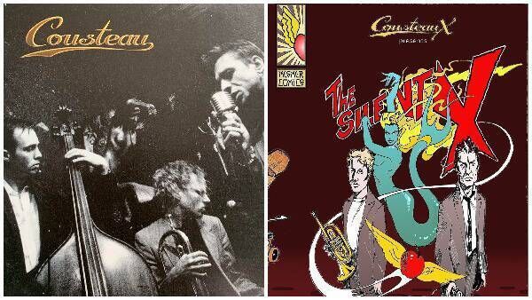 Left, the cover of the Cousteau album; right, the cover of Michael McDonald's comic about the band. 