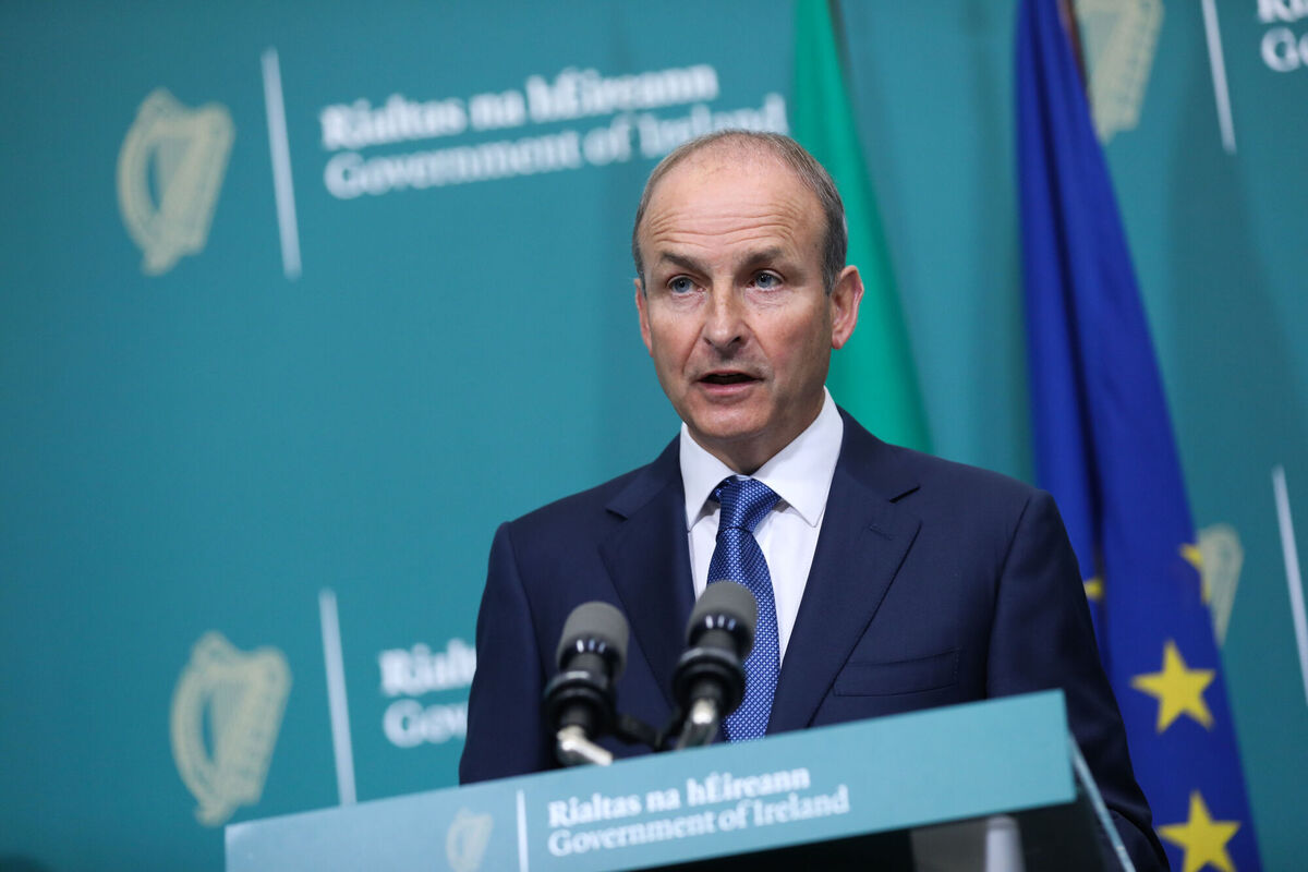 Taoiseach Micheal Martin speaking at a press conference at Government Buildings on Tuesday. Picture: Julien Behal/PA Wire