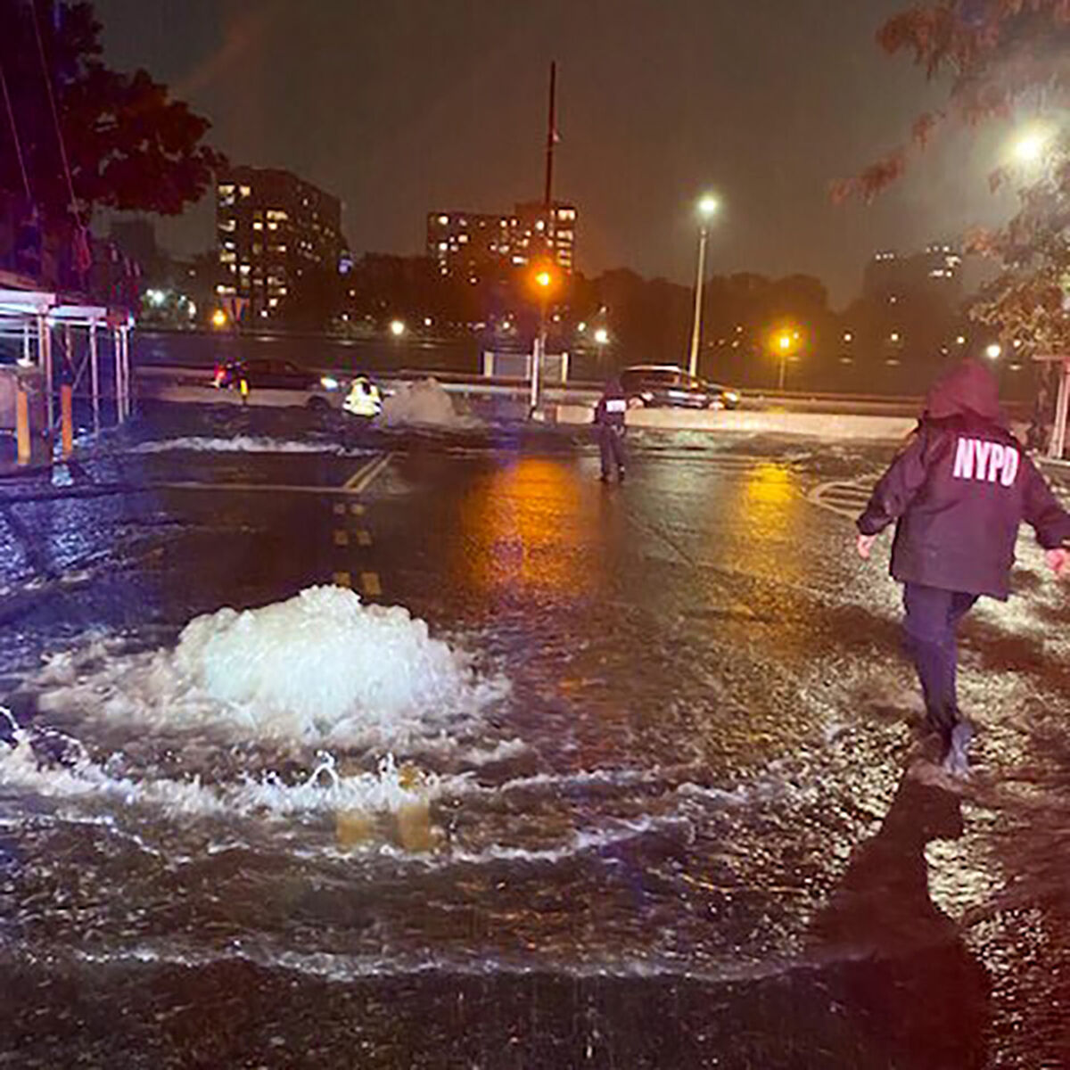 Flooding on New York York's Upper East Side. Picture: New York City Police Department/via AP