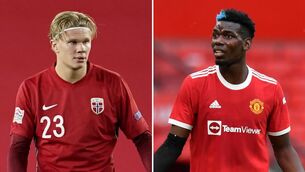 <p>Erling Haaland and Paul Pogba continue to keep the transfer rumour mill buzzing (Fredrikh Hagen/Anthony Devlin/PA)</p>