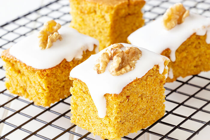 Pumpkin and maple syrup squares