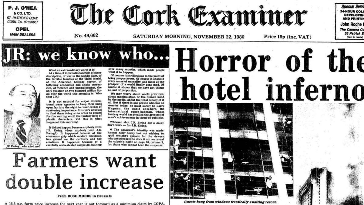 The front page of the Examiner on November 22, 1980.