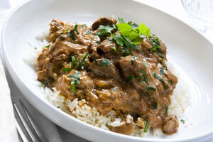 Pork fillet stroganoff