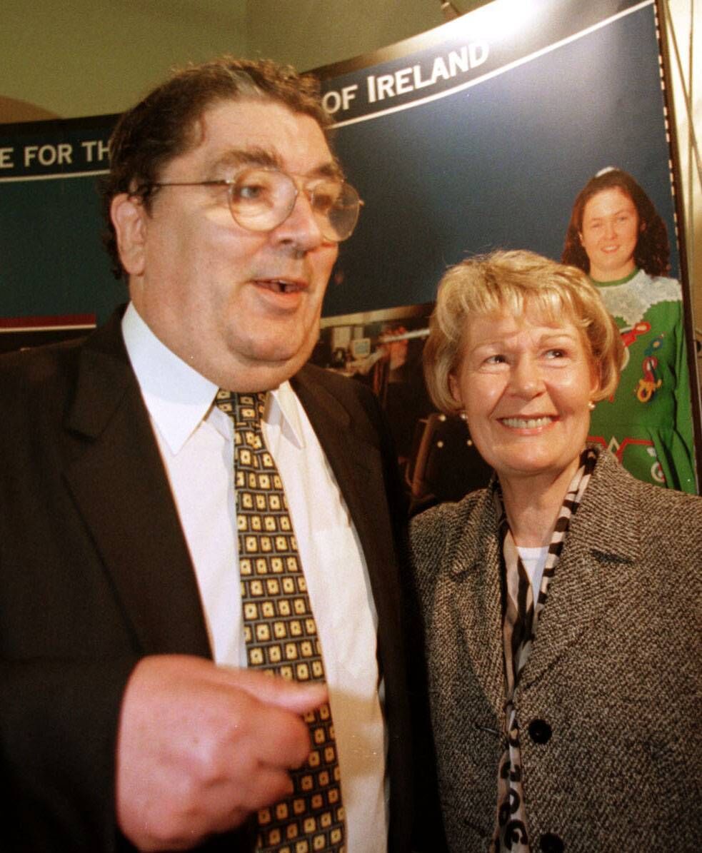  John Hume and his wife Pat at the Foyle Arts Centre in Derry back in 1998 at the announcement of his Noble Prize victory.  Picture: Alan Lewis - PhotopressBelfast.co.uk