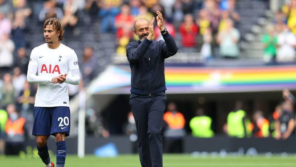Dele Alli and manager Nuno Espirito at the Tottenham Hotspur Stadium Dele Alli and manager Nuno Espirito at the Tottenham Hotspur Stadium