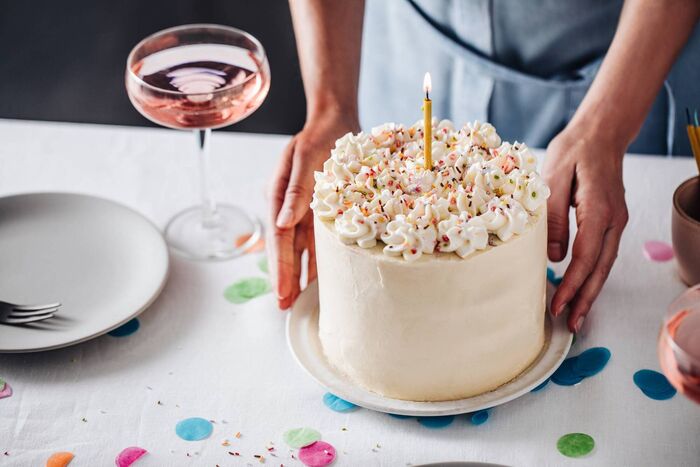 Vanilla and raspberry jam cake with coconut