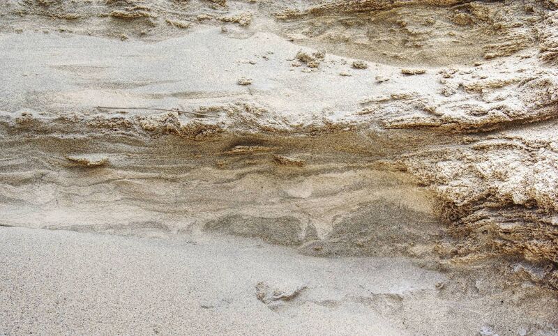 The layered sand of the  famous tsunami dunes of Barleycove beach. Picture: Anthony Beese