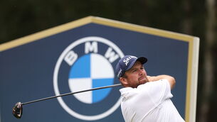 <p>Shane Lowry on the 13th tee during day one of the BMW PGA Championship at Wentworth. Picture: Steven Paston/PA </p>