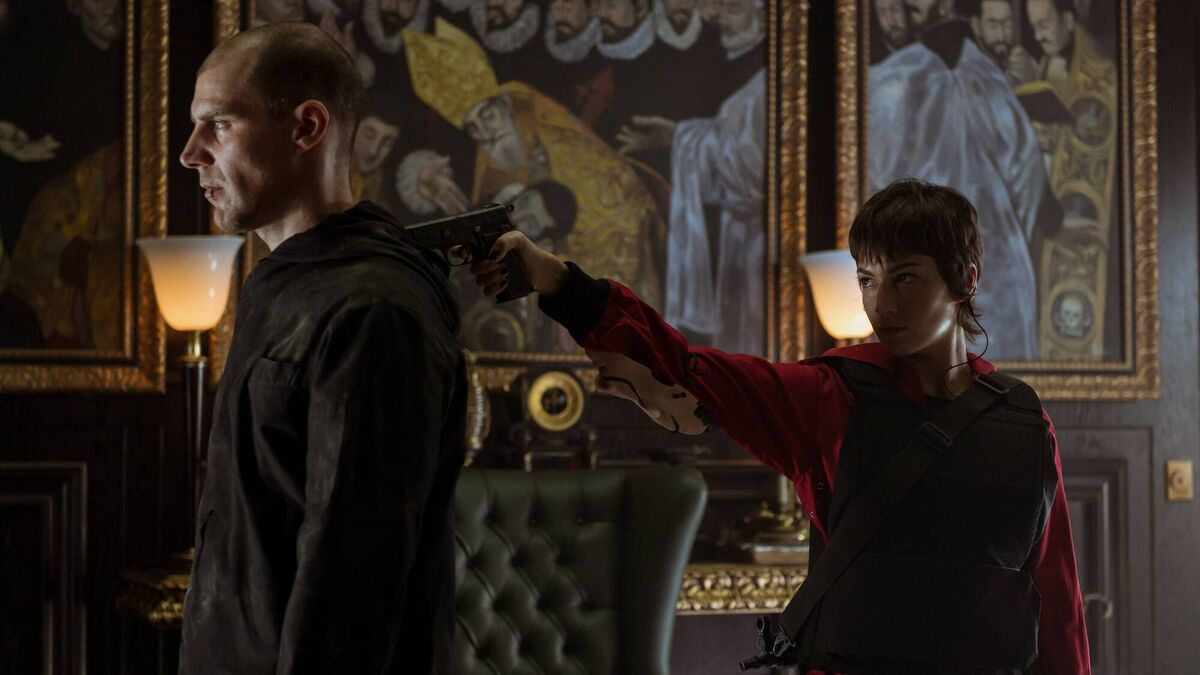 Gandía and 'Tokyo' in Money Heist. Picture: Tamara Arranz Ramos