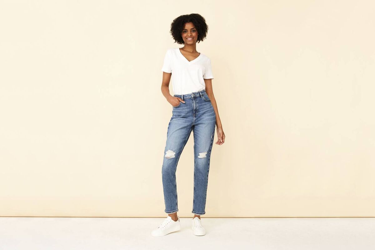 Mid-wash mom jeans, Tesco, €23.