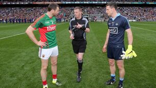 <p class="contextmenu Body Body">After losing two finals Joe McQuillan has officiated, Mayo will be hoping it’s third time lucky with the Cavan referee. Picture: INPHO/Ryan Byrne</p>