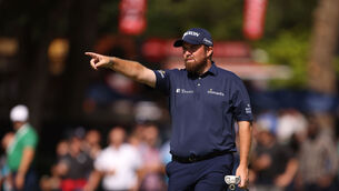 <p>Shane Lowry on the 5th during day three of the BMW PGA Championship at Wentworth </p>