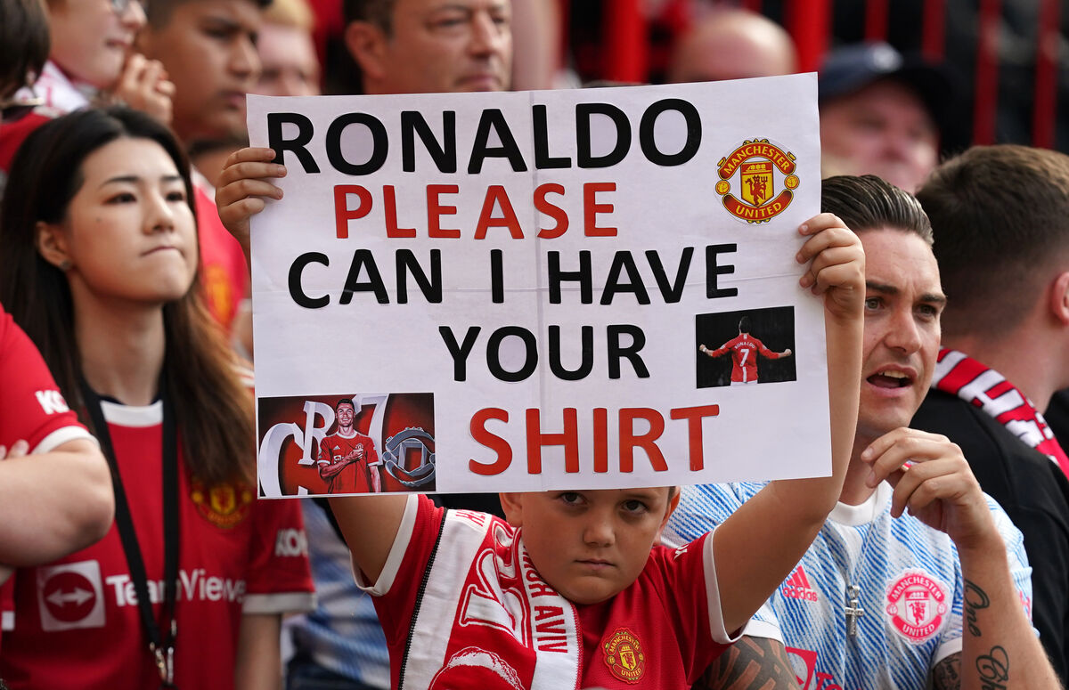 Cristiano Ronaldo fans during the game
