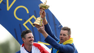 <p>File photo dated 30-09-2018 of Team Europe's Justin Rose and Henrik Stenson (right) celebrate winning the Ryder Cup at Le Golf National, Saint-Quentin-en-Yvelines, Paris. Picture: David Davies/PA Wire</p>