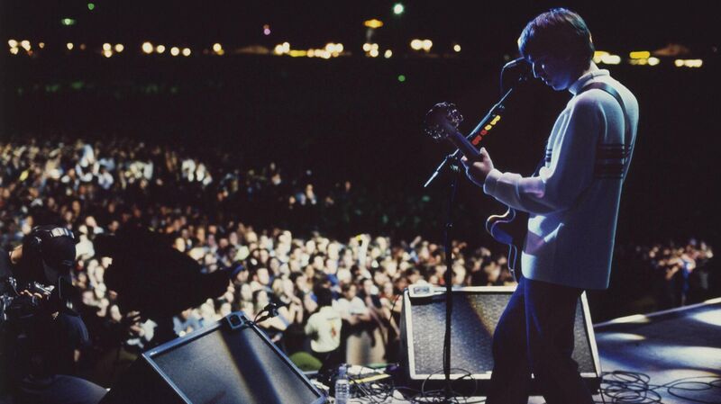Noel Gallagher of Oasis on stage at Knebworth in 1996. Picture: Jill Furmanovsky Noel Gallagher of Oasis on stage at Knebworth in 1996. Picture: Jill Furmanovsky