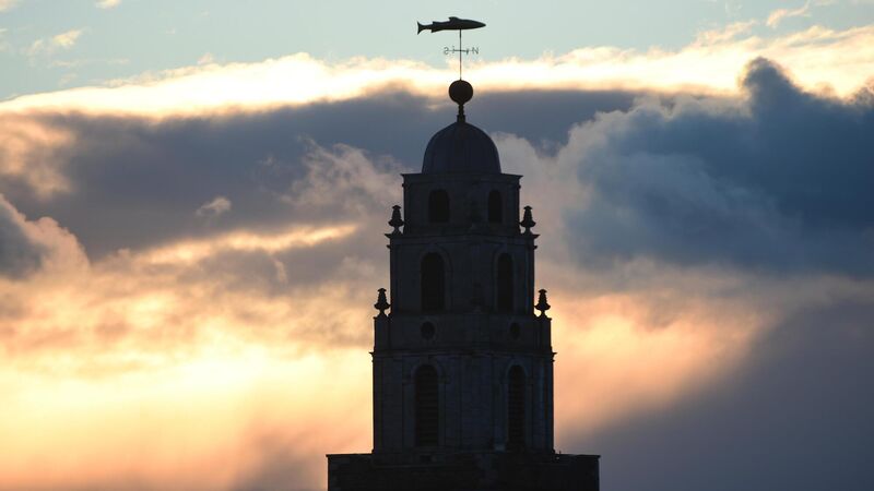  A silhouette of the fish and the Shandon steeple of the Church of St Anne. Picture: Larry Cummins