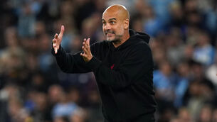 <p>Pep Guardiola will not apologise for his midweek comments about attendances at the Etihad Stadium. Picture: Martin Rickett/PA</p>