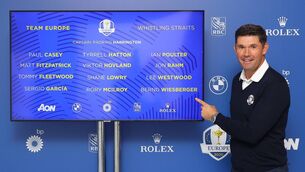 <p>Pádraig Harrington pictured with his captain's pick after the BMW PGA Championship at Wentworth Golf Club. Picture: Andrew Redington/Getty Images</p>