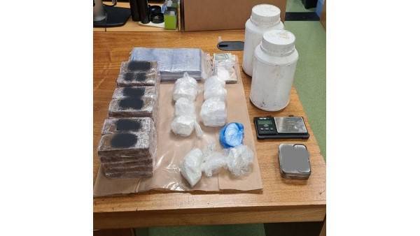 During the search of a house in the Knocknaheeney area, €111,700 of cocaine and €18,000 of cannabis resin (pending analysis) was recovered alongside €1,200 in cash also seized. Picture: An Garda Síochána