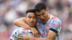 Jesse Lingard, left, scored the winner at West Ham (Mike Egerton/PA)