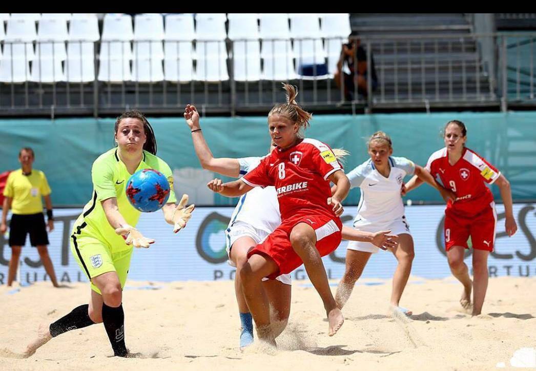 New Ireland goalscoring hero Lucy Quinn starred on the beach for England - as a keeper