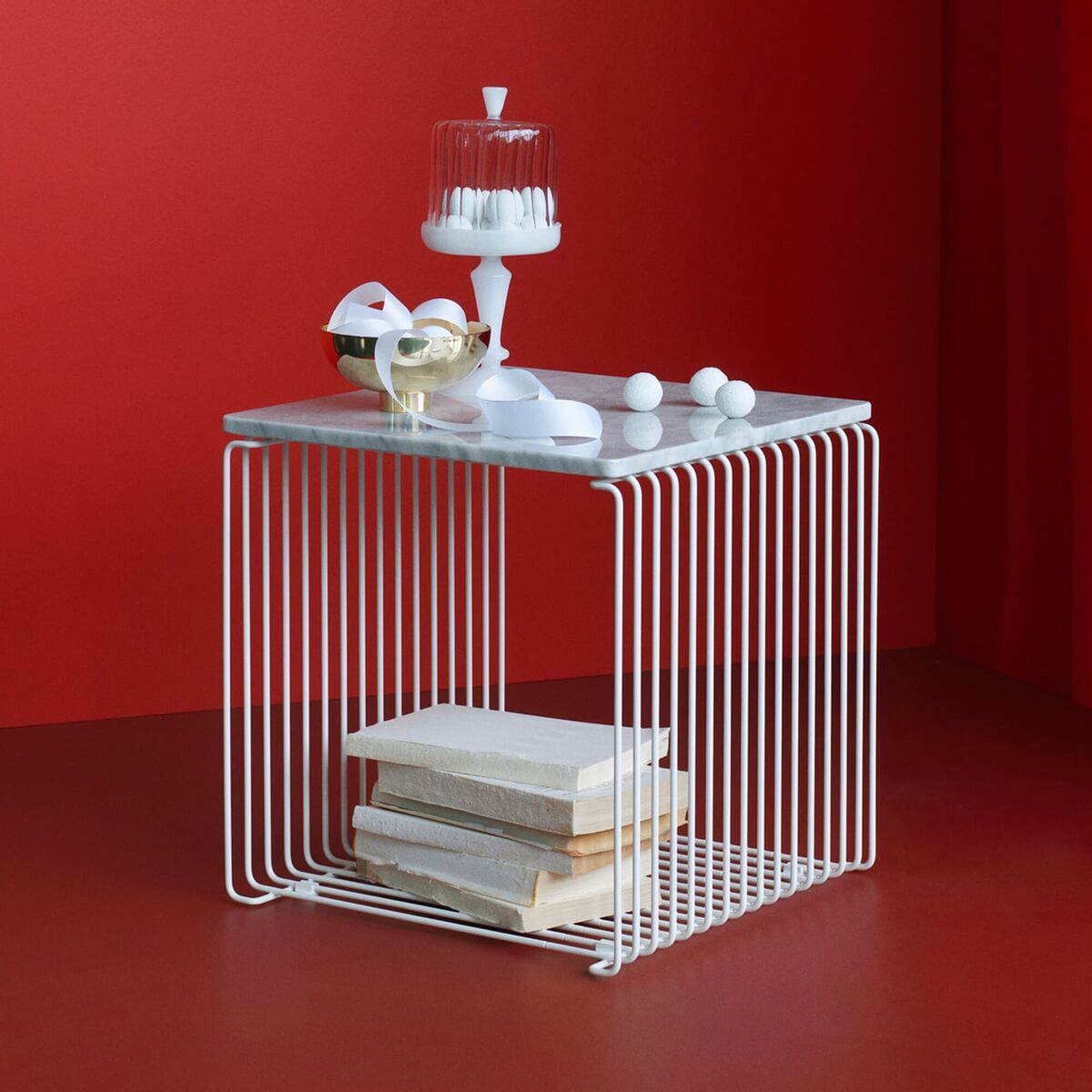 Verner Panton storage table. Stack them up or add an extended rectangular form to add to a modular collection. 34cm x 43cm, 