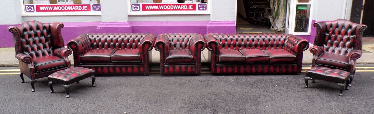 This leather button-back suite is at Woodward's in Cork on Saturday, October. This leather button-back suite is at Woodward's in Cork on Saturday, October.