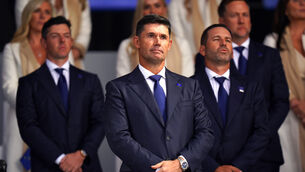 <p>PUSHING THE ENVELOPE: Europe captain Padraig Harrington with Rory McIlroy, Sergio Garcia and Ian Poulter</p>