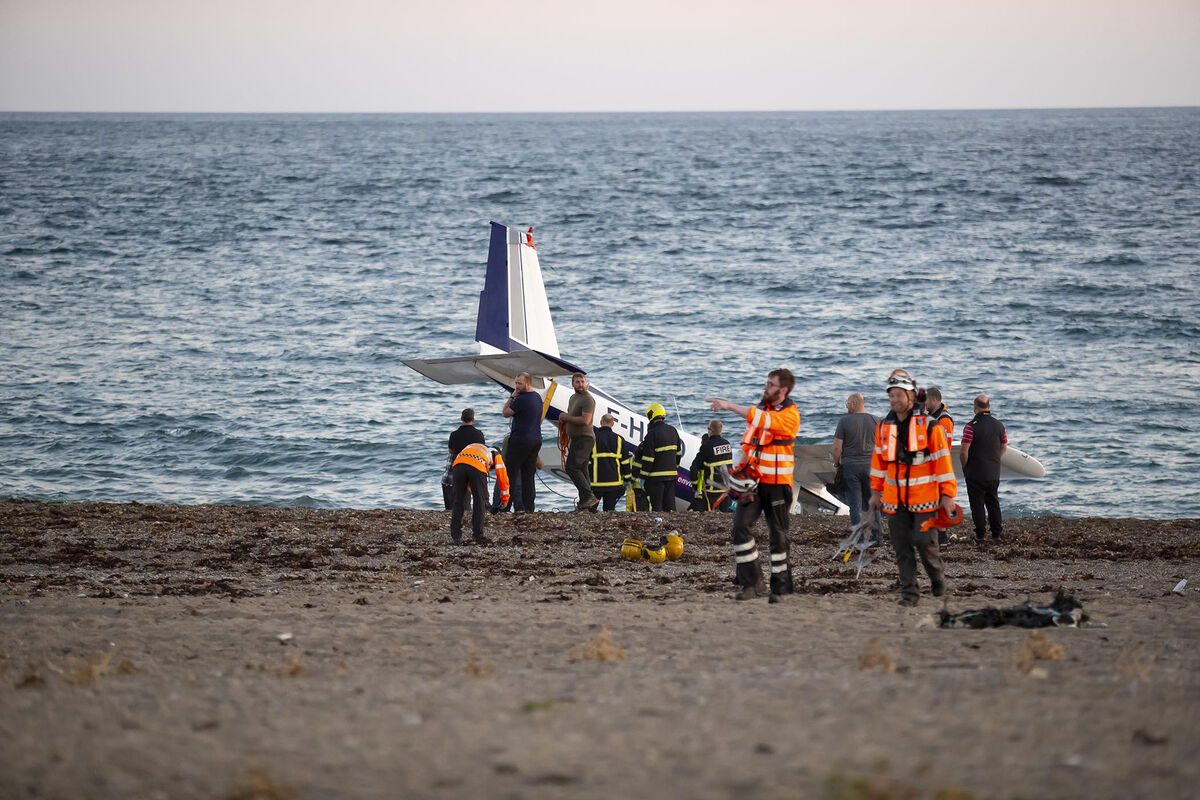 The scene at Carnsore Point, Co. Wexford, yesterday. A three-person team from the Department of Transport’s Air Accident Investigation Unit has secured the wreckage, which was at risk of being swept to sea by the tide. Picture: Mary Browne The scene at Carnsore Point, Co. Wexford, yesterday. A three-person team from the Department of Transport’s Air Accident Investigation Unit has secured the wreckage, which was at risk of being swept to sea by the tide. Picture: Mary Browne