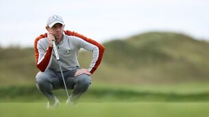 <p>FORM GONE: Rory McIlroy goes out first in Sunday's signals in a show of support from Europe captain Padraig Harrington. </p>