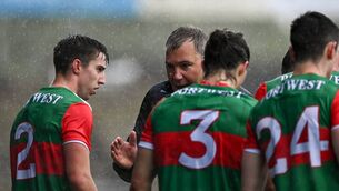 <p>Mayo manager James Horan talks to his players: The only thing more draining than watching Mayo lose All-Irelands is the fallout afterwards. There is little duality of thought; only absolutes. You are either with us or against us.<span class="contextmenu emphasis CaptionCredit"> Picture: Piaras Ó Mídheach</span>
            </p>