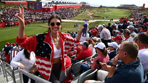 <p>A US fan shows her support at Whistling Straits. 	<span class="contextmenu emphasis CaptionCredit">Picture: Anthony Behar/PA</span>
            </p>