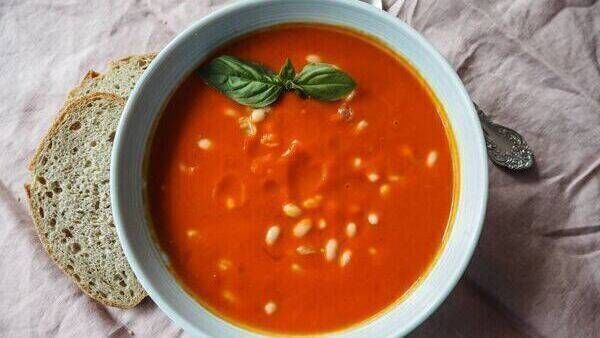 Tomato and cannellini bean soup.