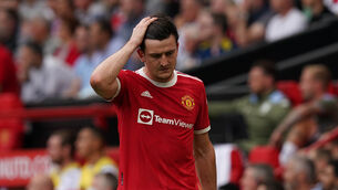 <p>Harry Maguire went off injured at the weekend (Martin Rickett/PA)</p>