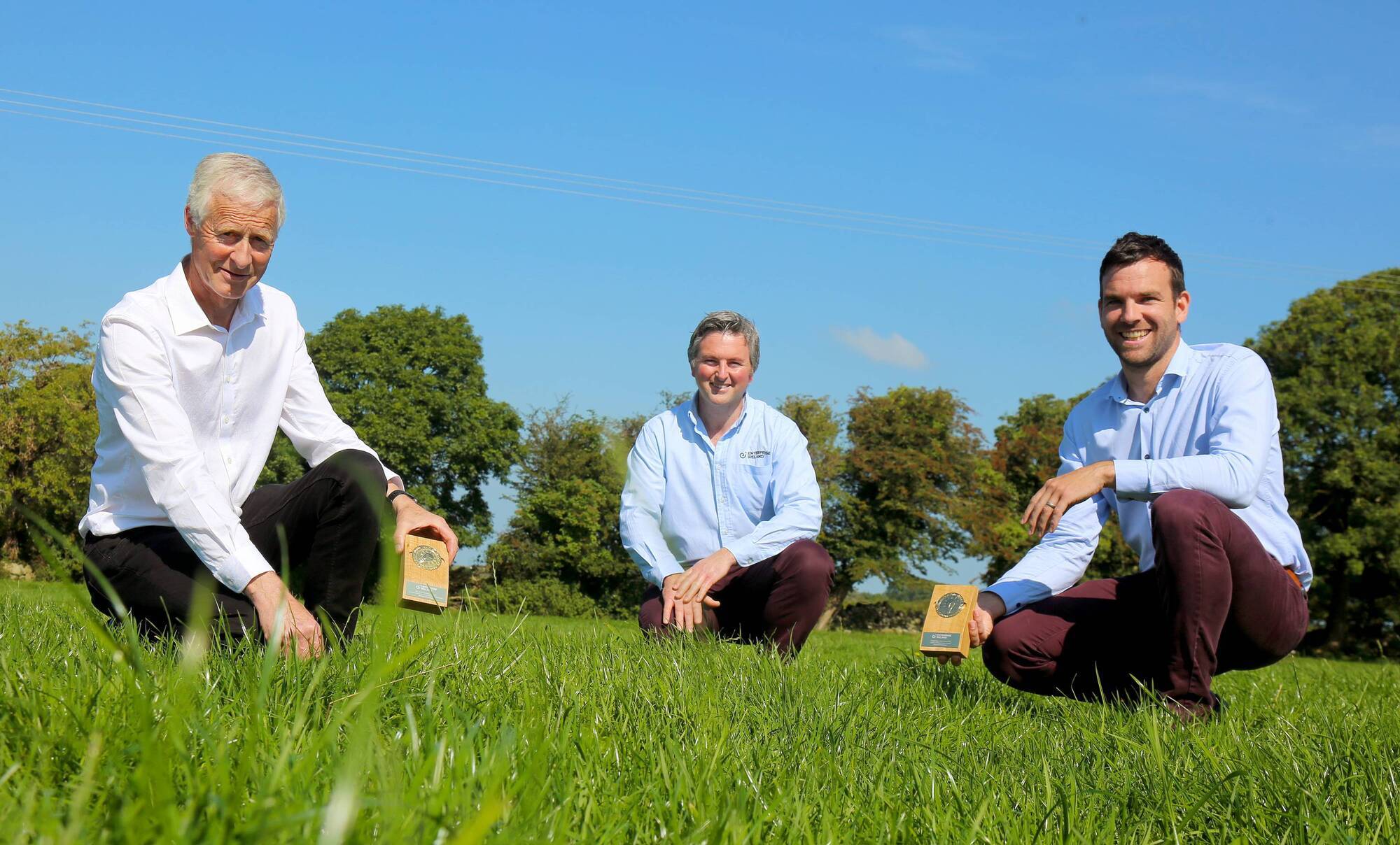 Paddy Casey, Target Fertilisers; James Maloney, Enterprise Ireland and Oliver Kiernan, Brandon Bioscience and the Innovation Arena Awards.