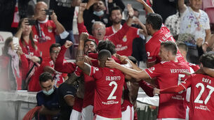 <p>Benfica add to Barcelona’s misery with a 3-0 Champions League victory (Armando Franca/AP)</p>