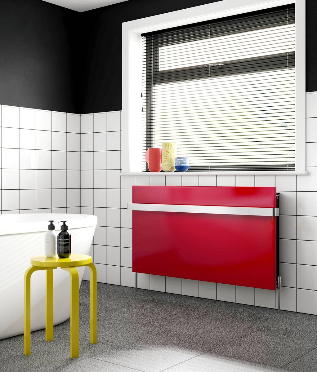 Look for strong crisp lines in contemporary vertical or horizontal panel radiators. Vitra Ultra, heights available 300mm, 450mm and 600mm, lengths 400mm to 2000mm, 410w to 3203w. Stelrad panel prices from €90 to €900, stelrad.ie, multiple suppliers including Heat Merchants and Davies. 