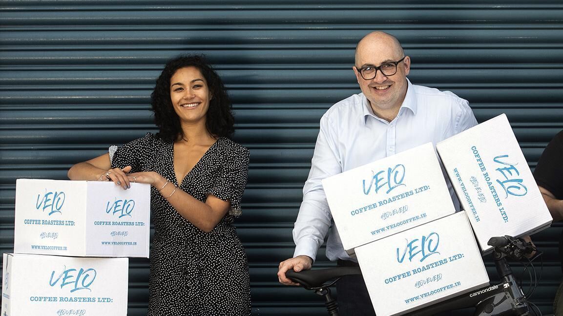 Rob Horgan pictured with team member Suzanne Casey at Velo Coffee Roasters. Picture: Clare Keogh Rob Horgan pictured with team member Suzanne Casey at Velo Coffee Roasters. Picture: Clare Keogh