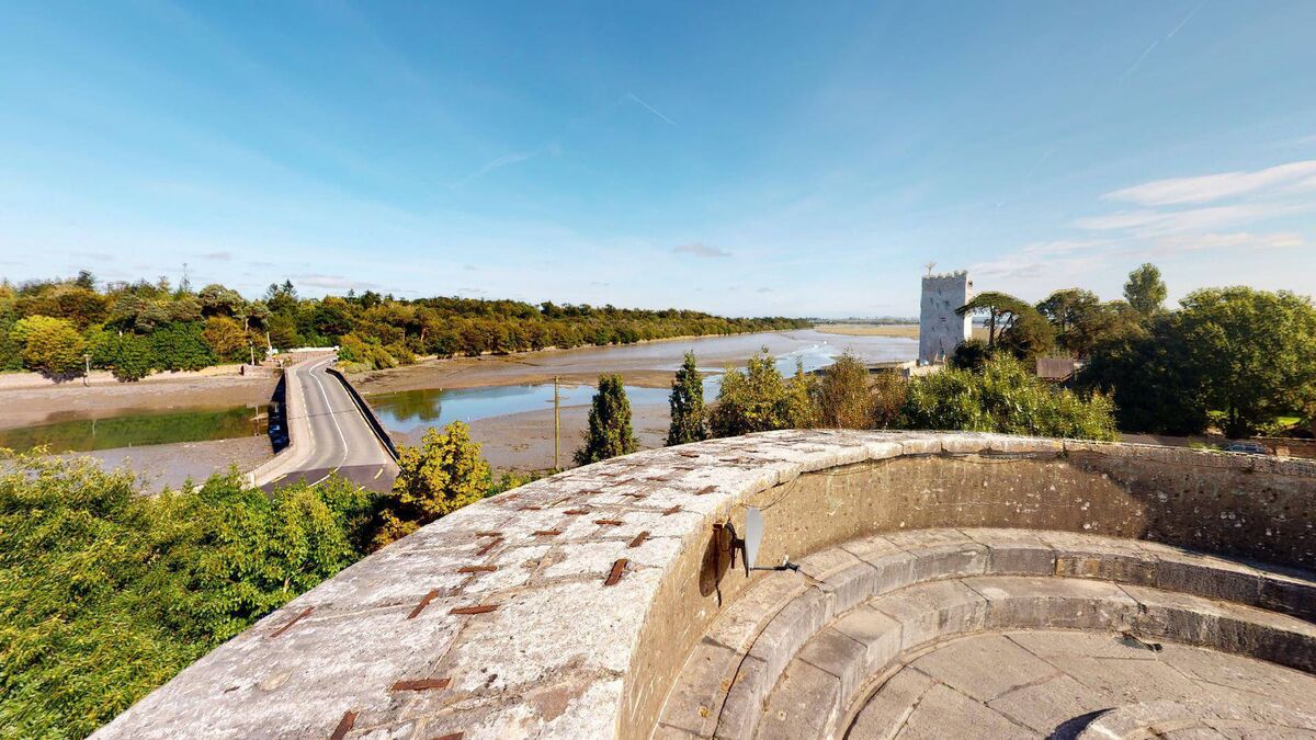 Rooftop view of Belvelly Castle and Bridge